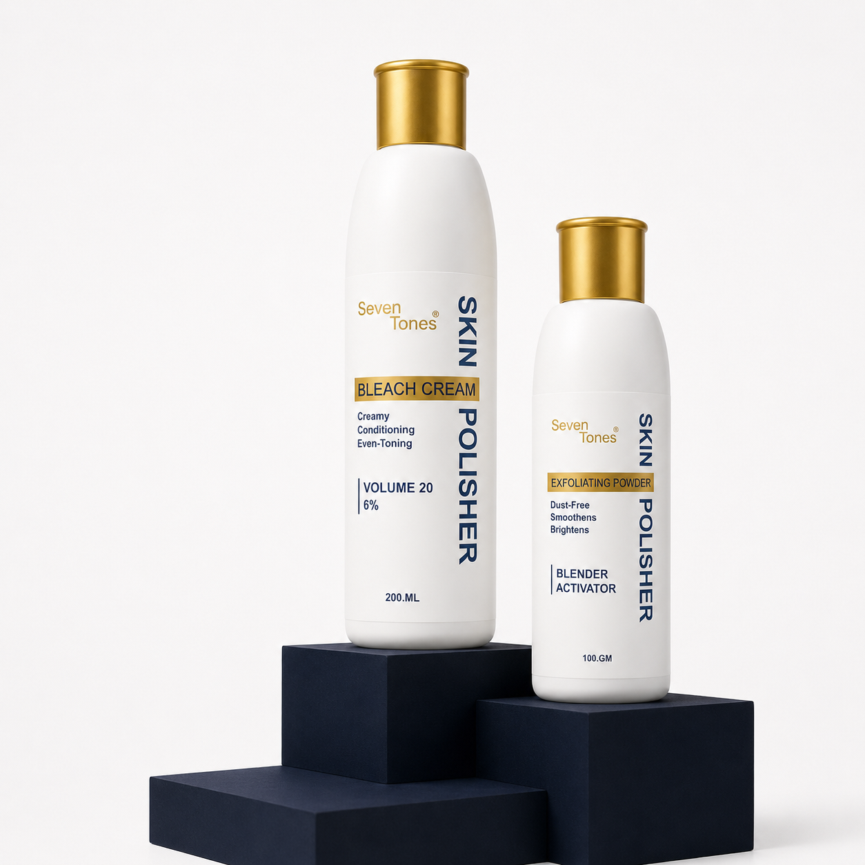 Skin Polisher Exfoliating Kit (Bleach Cream + Activator) Seven Tones