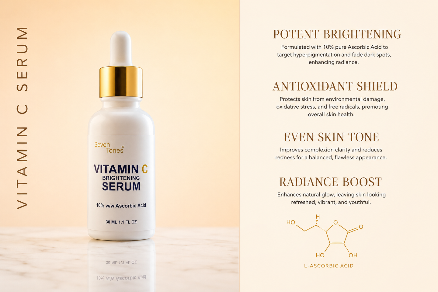 Vitamin C Serum (10% L-Ascorbic Acid) Seven Tones